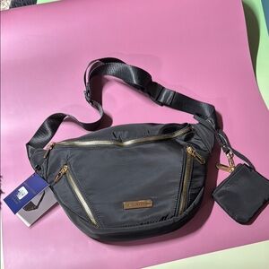 Adrienne Vittadini Black Belt Bag with Coin Purse NWT